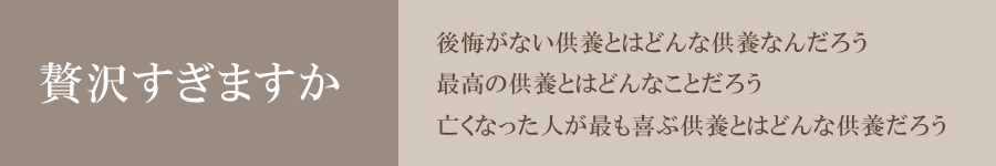 贅沢すぎますか